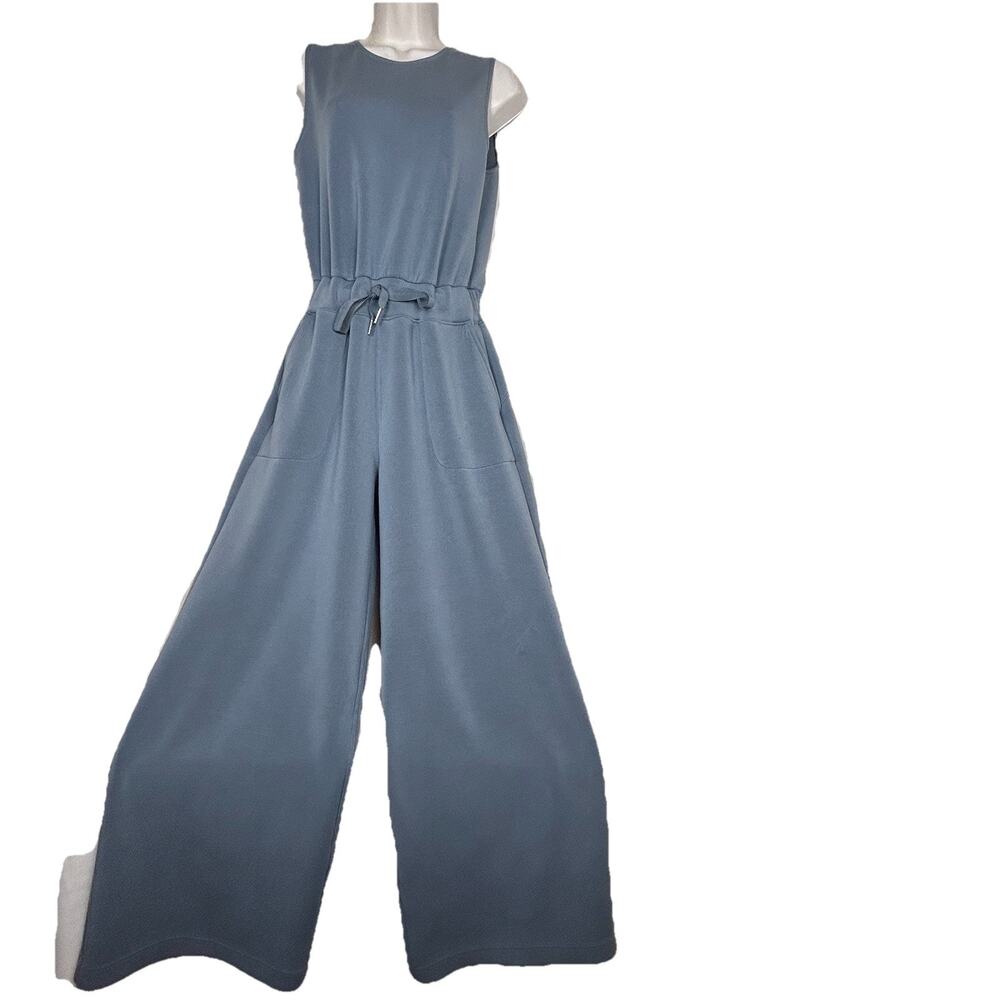 SPANX Sleeveless Wide-Leg Jumpsuit in Slate Blue